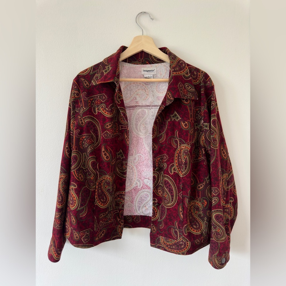 💝SOLD💝Bridgewater Studio Paisley Micro Suede Jacket